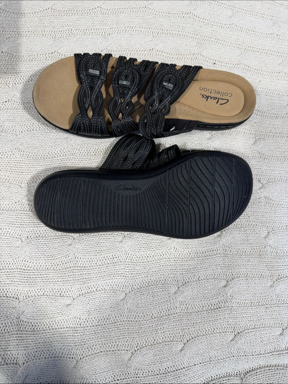 Clark’s black Braided Slide Sandals - Women's size 8